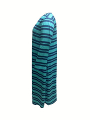 Striped Long Sleeve Lounge Dress