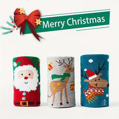 3 Pairs Christmas Elk Kids Socks Autumn Winter Cartoon Warmth Students Socks