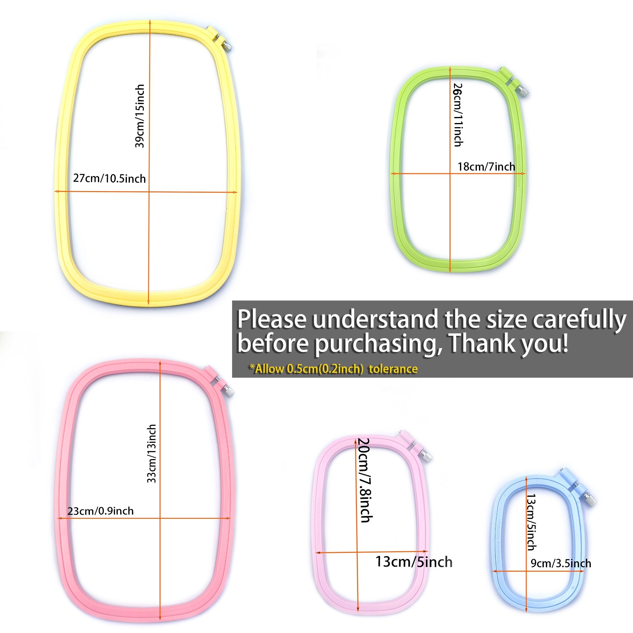 Macaroon Oval Embroidery Hoop ABS Hand Frame