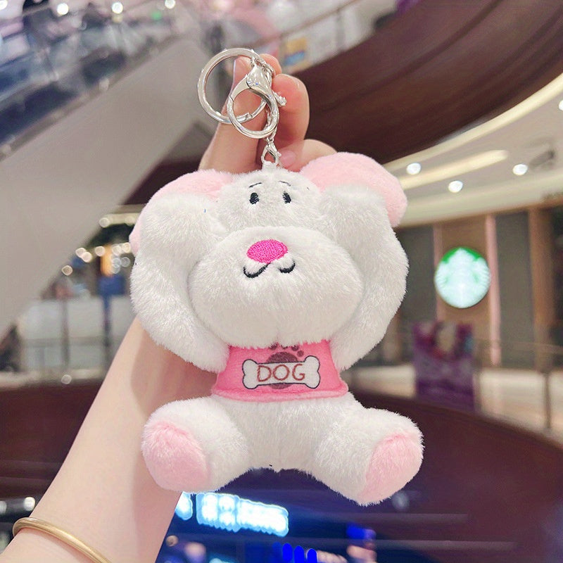 Face Puppy Key Chain Plush Toy Doll Mini Bag Pendant