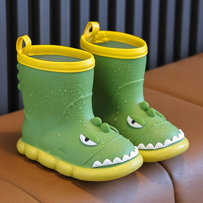 JIAGEYA Boy's Pattern Rain Boots Comfy Non Slip Waterproof Shoes