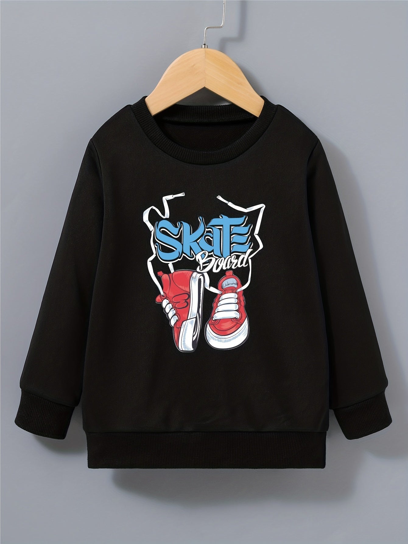 SKATEBOARD Shoes Pattern Kid's Sweatshirt Long Sleeve Top Crew Neck Pullover