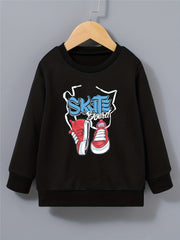 SKATEBOARD Shoes Pattern Kid's Sweatshirt Long Sleeve Top Crew Neck Pullover