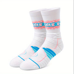 3Pairs Gameover Basketball Socks Men's Thickened Sports Crew Running Hikin