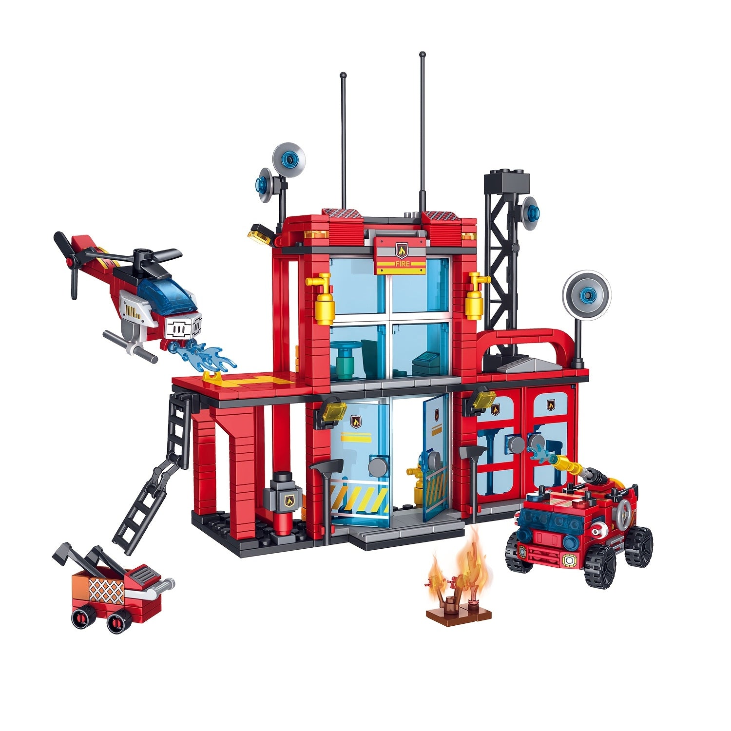 543pcs City Fire Station Building Blocks Set - Great Gift for Kids