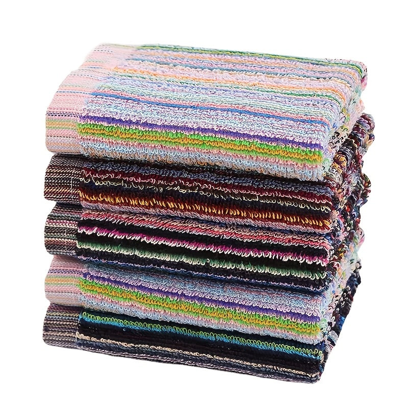 5 Pack Cotton Hand Towels Assortment Stain Resistant Soft 12x12 Inches