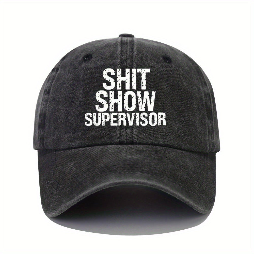 Funny Letter Print Baseball Cap Vintage Curved Brim Couple Outdoor Sports Hat