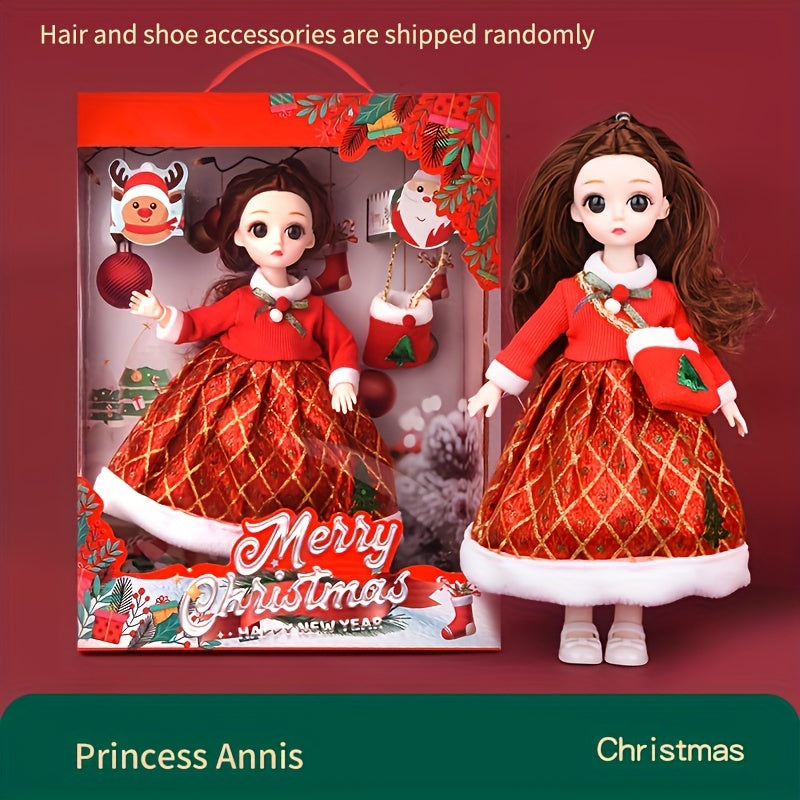 Christmas Doll Princess Dress Up Set - Hair & Shoes Random