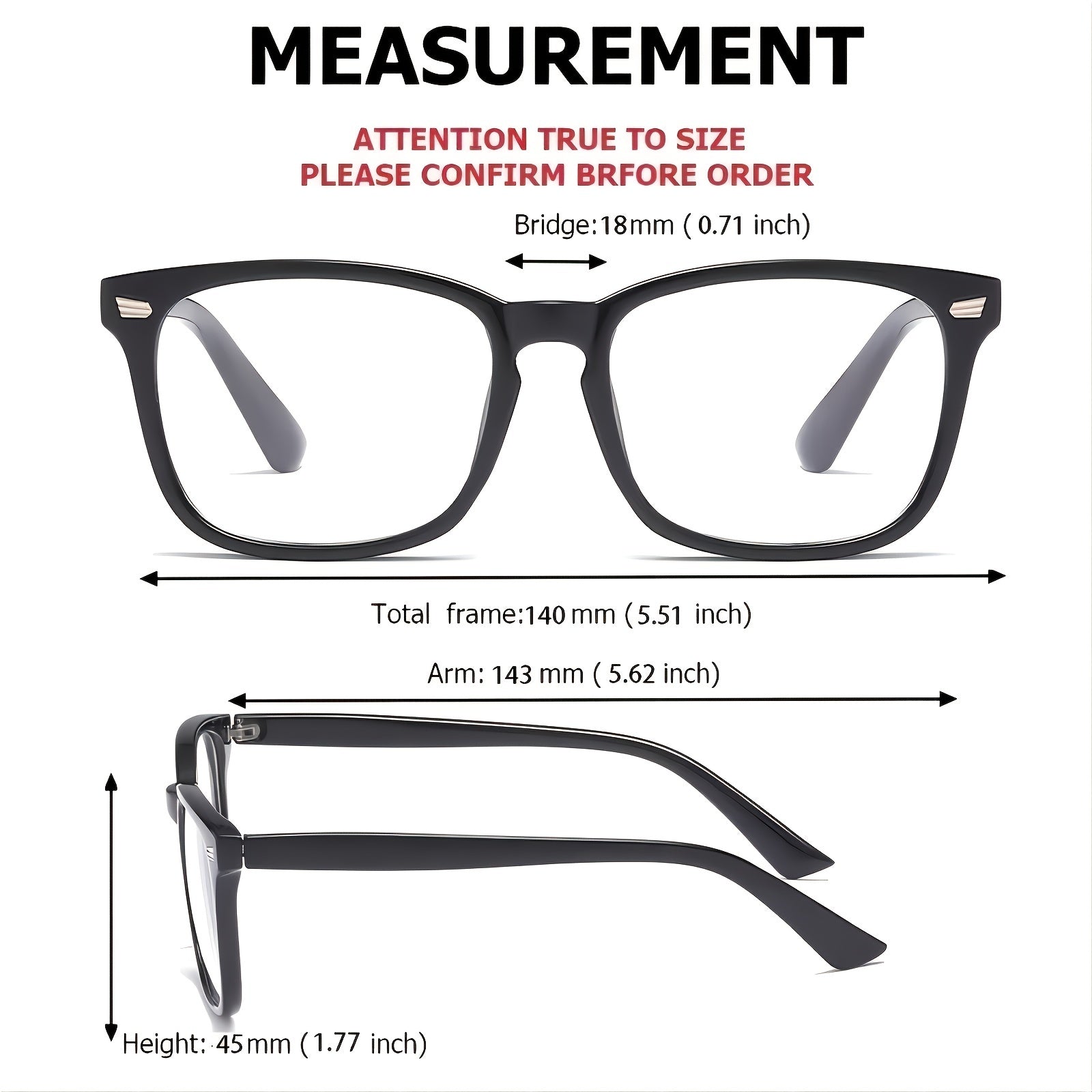 2pcs Round Light Blocking Glasses Spectacles Lens Unisex