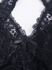 Solid Floral Jacquard Seamless Bra Plus Size Women's Top