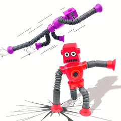 8pcs Stretchy Robot Toys Telescopic Arms Yellow Red Purple Sensory