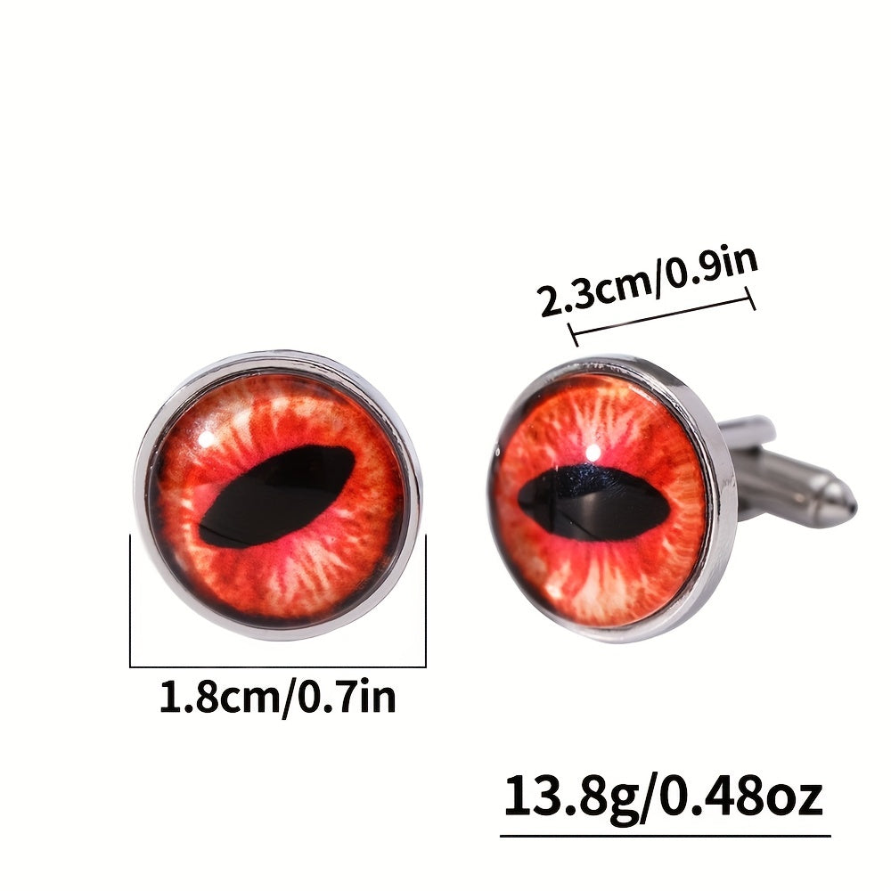 Crystal Glass Cat Eye Eyelet Cufflinks High-End Shirt Buckle
