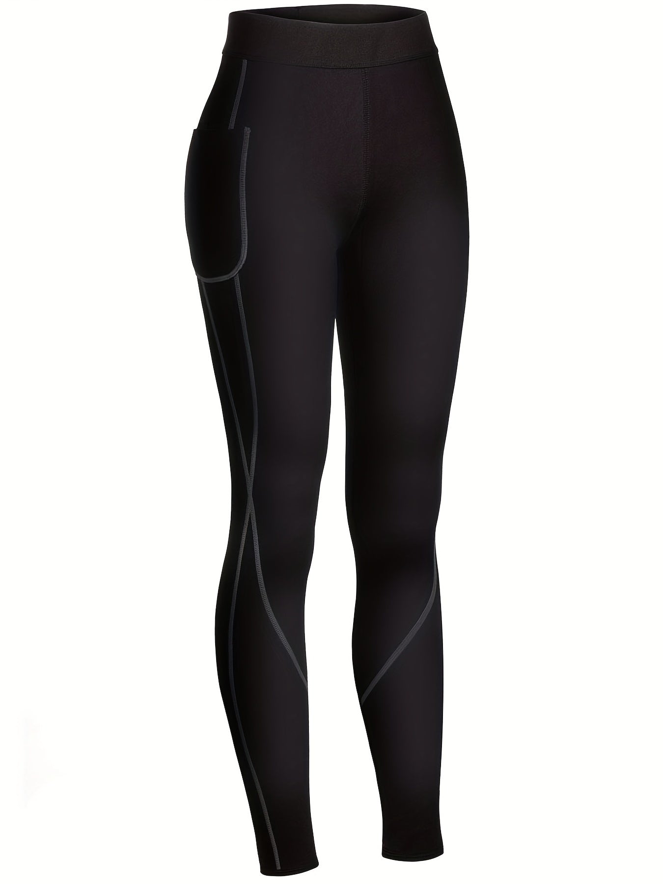 High Waist Yoga Leggings With Pocket Slimming Fitness Workout Gym Sports Pants
