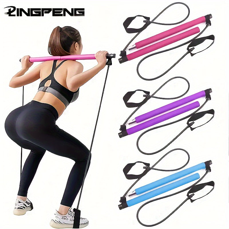 Pilates Stick With Resistance Rope for Full-Body Workout