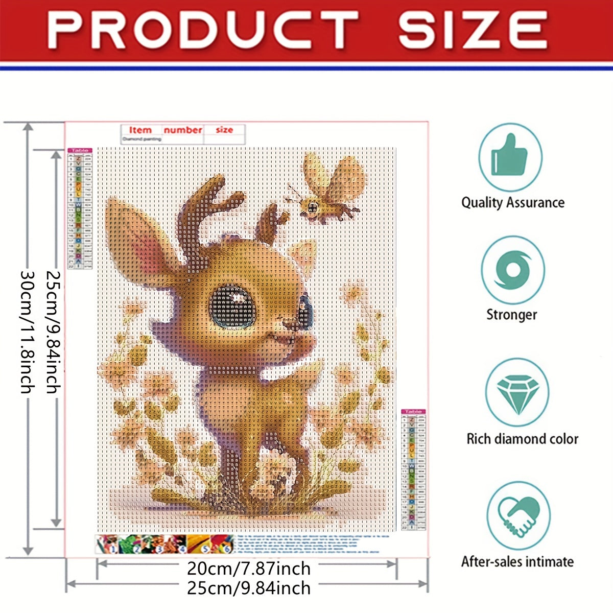 Rhinestone Painting Embroidery Cartoon Animal Deer 5D DIY Picture