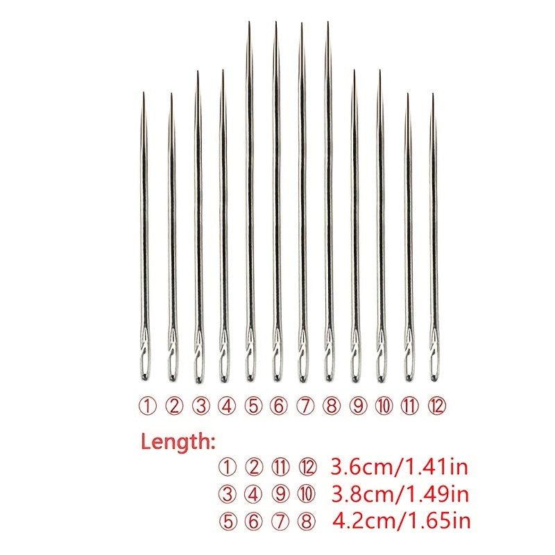 Stainless Steel Sewing Needles Set with Side Hole, Household Sewing Supplies