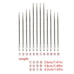 Stainless Steel Sewing Needles Set with Side Hole, Household Sewing Supplies