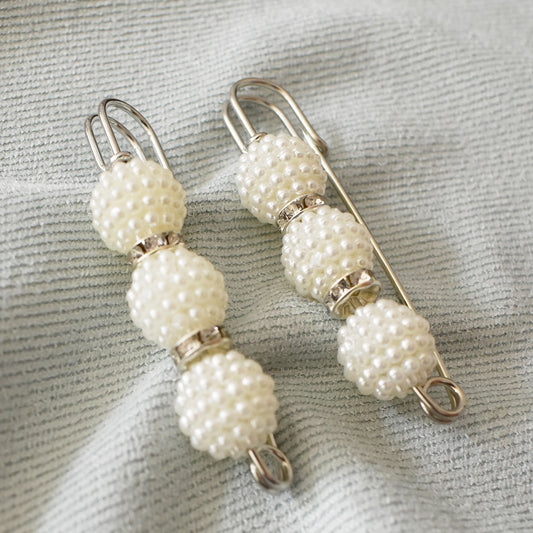 Pearl Brooch Metal Buckle Waist Pin Women Accessories