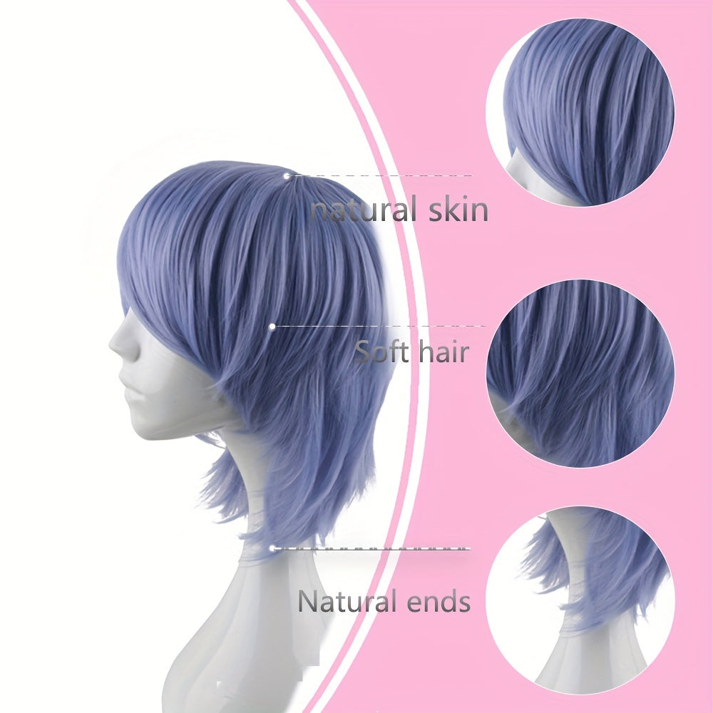 Men's Short Straight Wig Anime Costume Wigs for Parties
