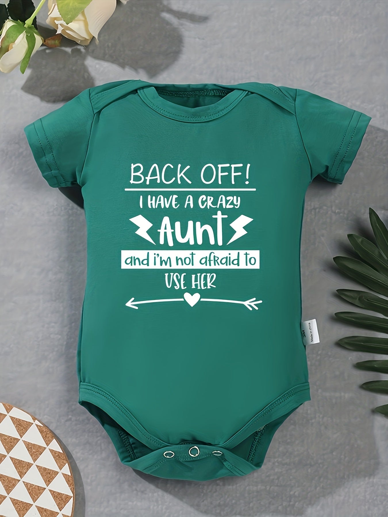 Cotton Baby Onesies Crazy Aunt Letter Print Soft Romper 0-24M