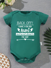 Cotton Baby Onesies Crazy Aunt Letter Print Soft Romper 0-24M