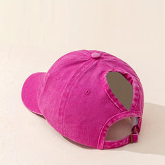 Ponytail Baseball Cap Washed Distressed Dad Hat Casual Sun Hats For Women