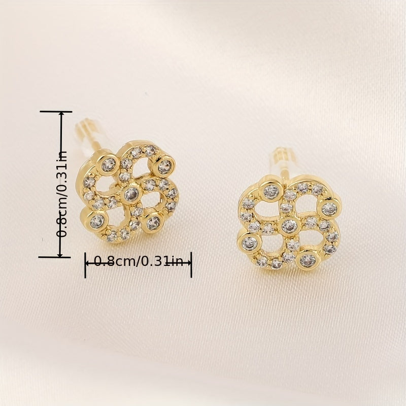 Girl's Lucky Four-leaf Clover Rhinestone Ear Buckle