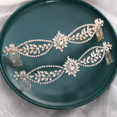 Golden Rhinestone Wedding Tiara Royal Bridal Crown Crystal Princess Crown