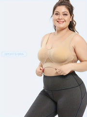 2 Pack Plus Size Sports Bra Set Breathable Wireless Mesh Yoga Bra