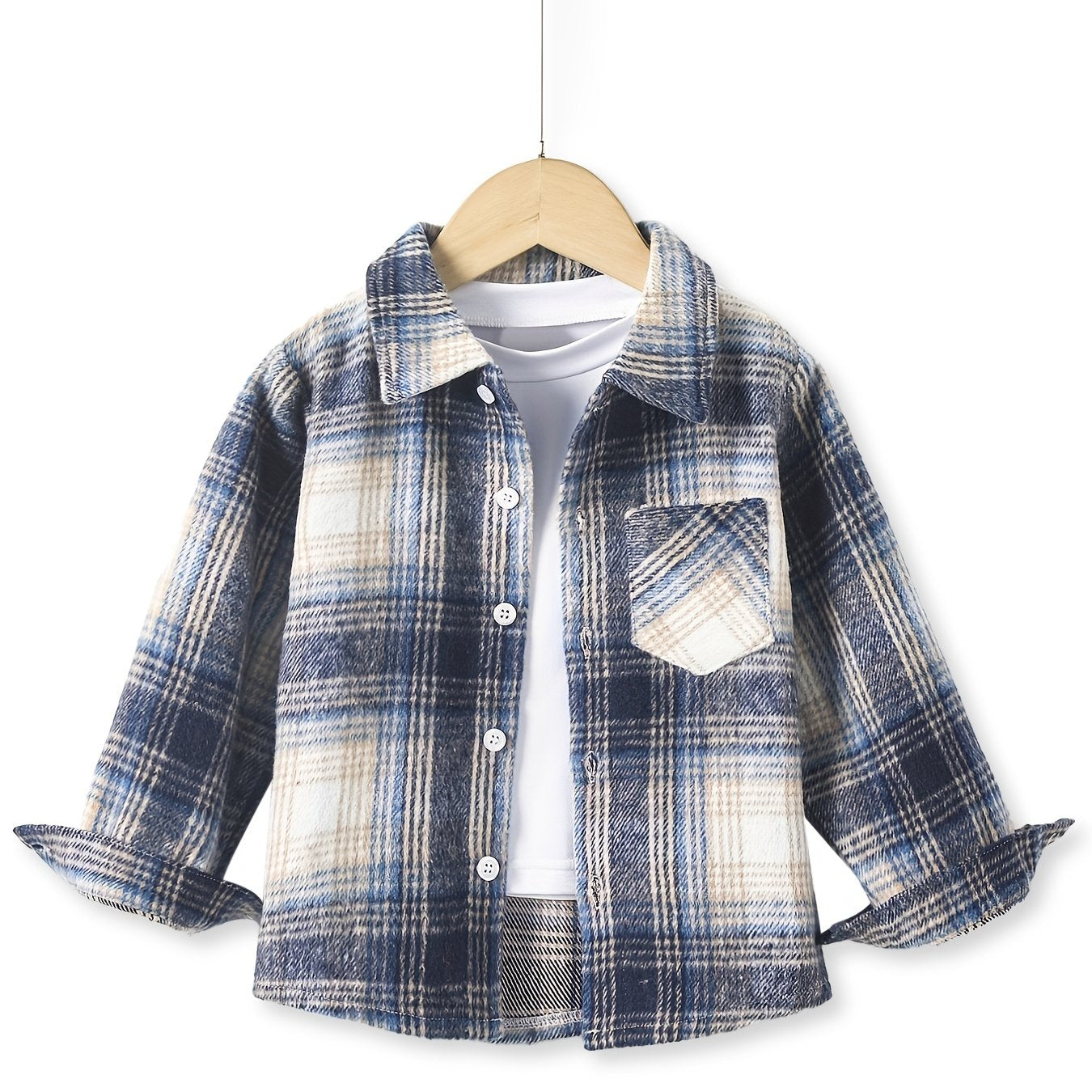Girls Plaid Long Sleeve Button Down Shirt