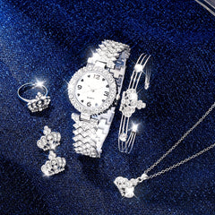 Kids Quartz Watch & 5 Heart Jewelry Sets