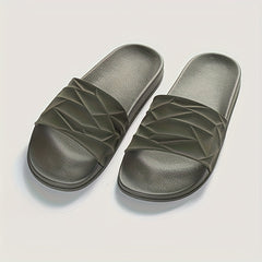 Men's Solid Slides Casual Non Slip Slippers Open Toe Shoes