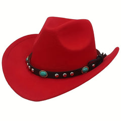 Ethnic Rivet Rocking Edge Cowboy Hat For Men And Women