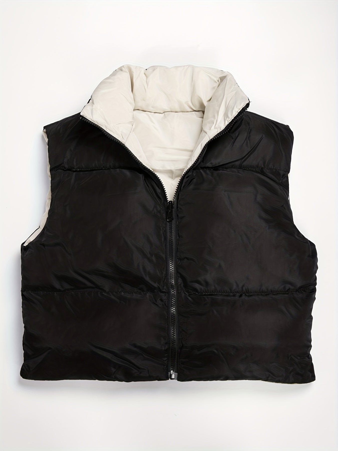 Reversible Vest Zip Up Sleeveless Outerwear