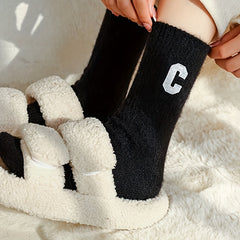 3 Pairs Letter Embroidery Mid Tube Socks