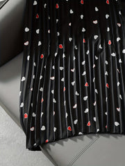 Heart Print Stretch Skirt