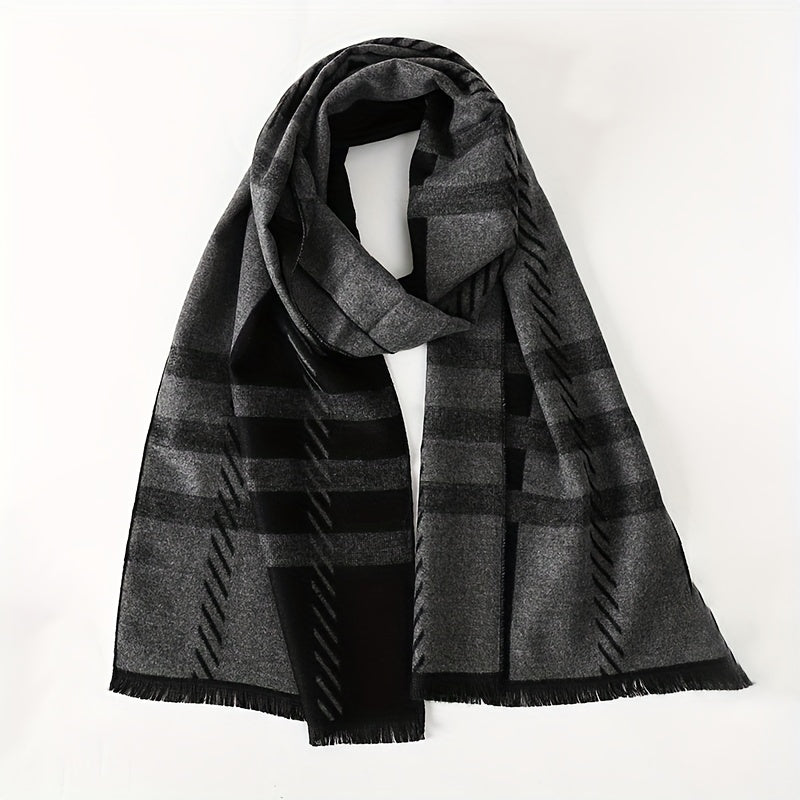 Men's Plaid Pattern Winter Scarf Gift
