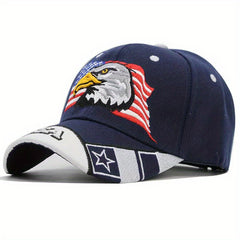 Men's Patriotic Eagle Baseball Cap American Flag Adjustable Embroidery Cap