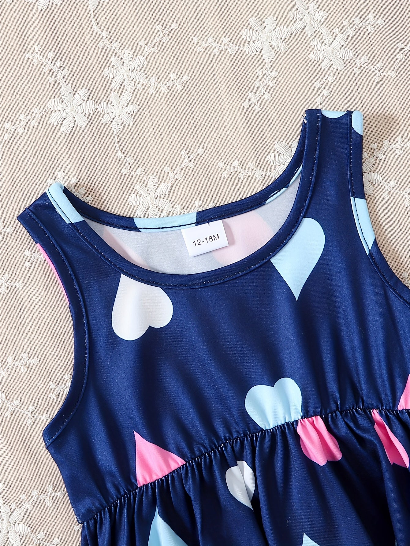 Heart Love Sleeveless Pleated Dress Baby Girls Casual Dress