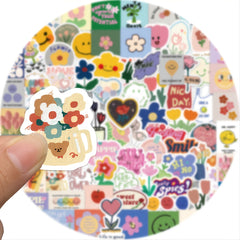 90pcs Flower Doodle Stickers for Phones Laptops Water Bottles & More
