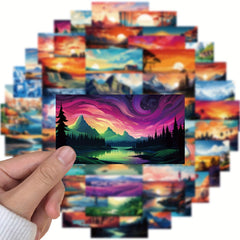 50pcs Sunset Landscape Sticker For DIY Decoration Skateboard Phone Computer