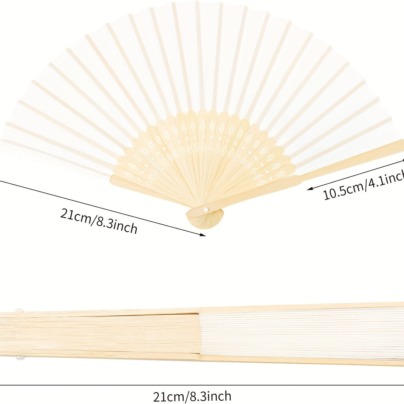 24pcs Paper Fans with Bamboos for Wedding Party Home