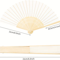 24pcs Paper Fans with Bamboos for Wedding Party Home