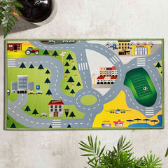 City Street Map Kids' Rug With Roads Kids Rug Play Mat For Boy Girl Nursery