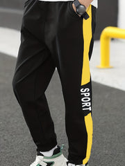Stipe And SPORT Letter Print Boys Jogger Sweatpants