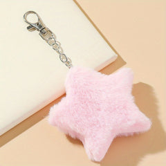 Plush Pentagram Keychain for Women Girls
