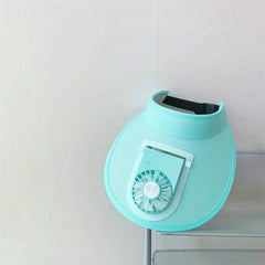 USB Rechargeable Fan Hat Candy Visor Hat Adjustable PVC Casual Sun Hat