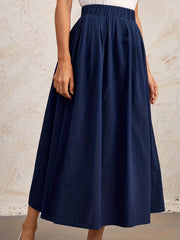 Elastic Waist Casual Skirt for Spring & Summer