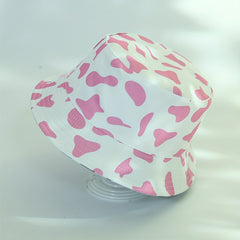 Cow Pattern Print Bucket Hat Reversible Lightweight UV Protection Sunscreen