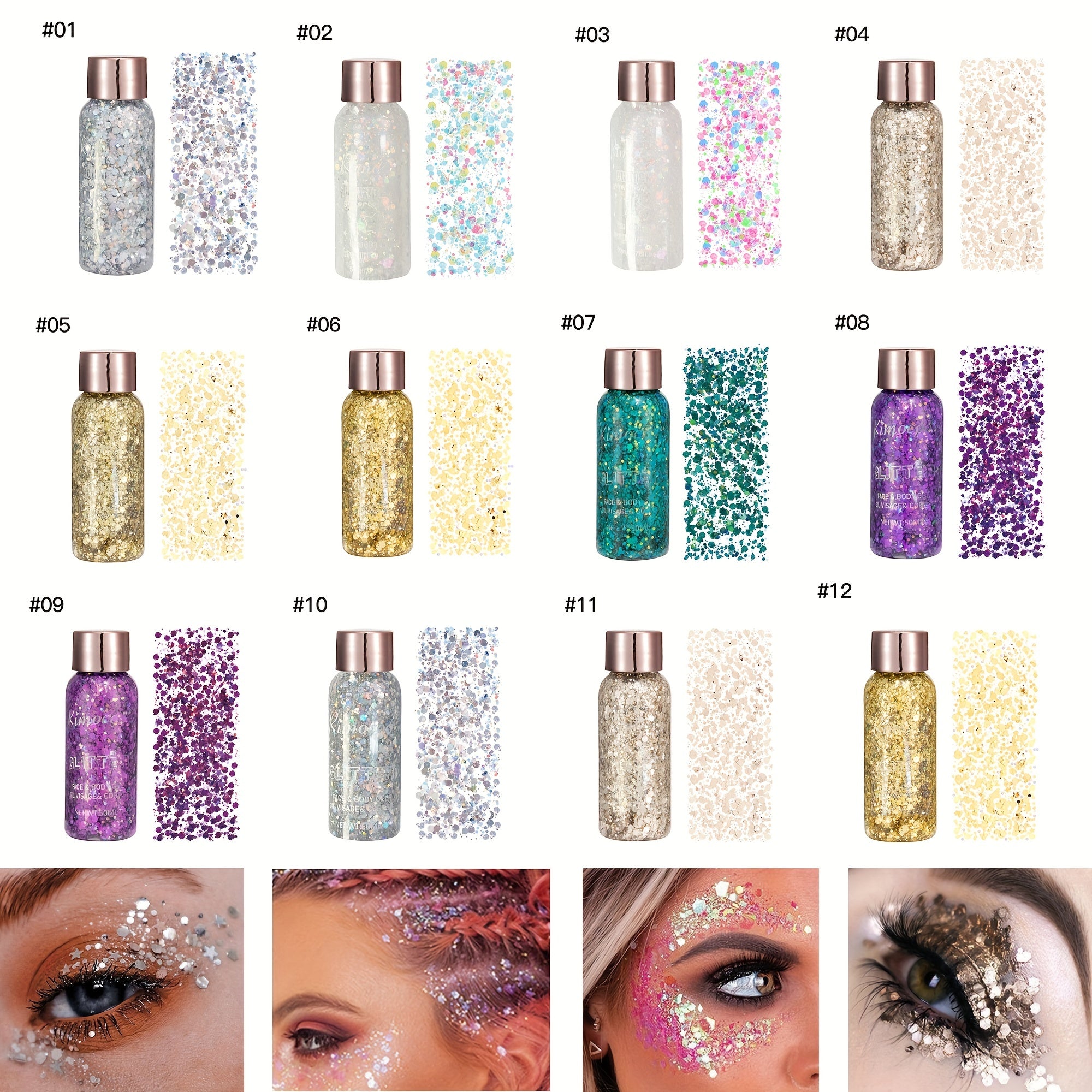 Metallic Glitter Eyeshadow and Body Glitter Long Lasting
